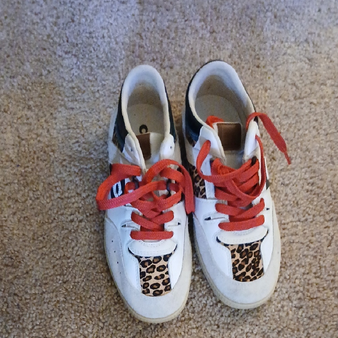 Coach Leopard Print Sneakers With Red Laces